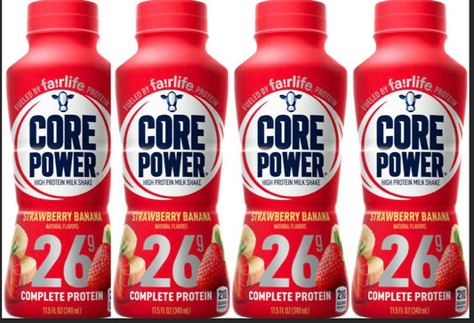 CNJ Delivers LLC Offers Fairlife Core Power Protein Shake - Strawberry Banana Protein Shake - A 26g of Fairlife Core Power Protein Shake 4-Pack (Lactose Free Milk)
