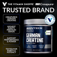 BodyTech Elite German Creatine with Creapure®, Creatine Monohydrate Powder for Strength, Size & Power, 5g per Serving, Unflavored, Gluten Free, 11.01 oz, 60 Servings
