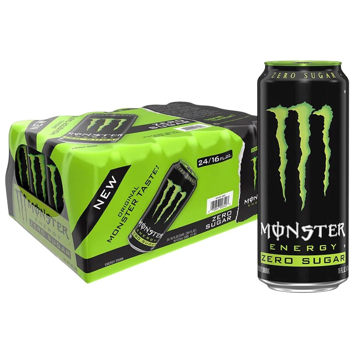 Monster Energy Zero Sugar, Low Calorie Energy Drink, 16 FL OZ (Pack of 24)