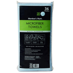 Member's Mark Microfiber Towels, 16" x 16", 36 Count - Blue