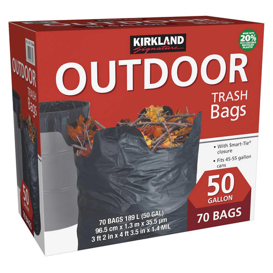 Kirkland Signature 50 Gallon Outdoor Trash Bag, 70 Count