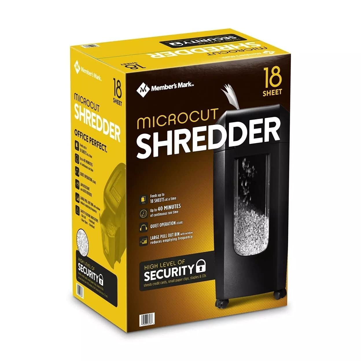 Member�s Mark 18-Sheet Micro-Cut Shredder, 6.07 Gallon Bin