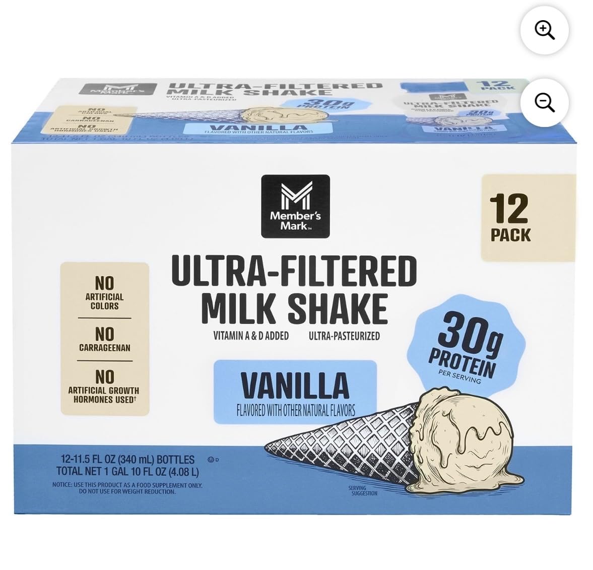Member's Mark Ultra-Filtered Milk Shake, Vanilla, 11.5 Fluid Ounce (Pack of 12)