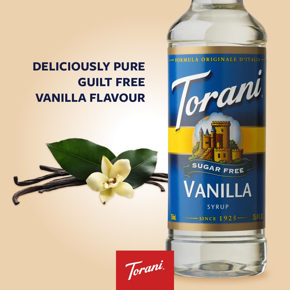 Torani Sugar Free Syrup, Vanilla, 25.4 Ounce (Pack of 1)