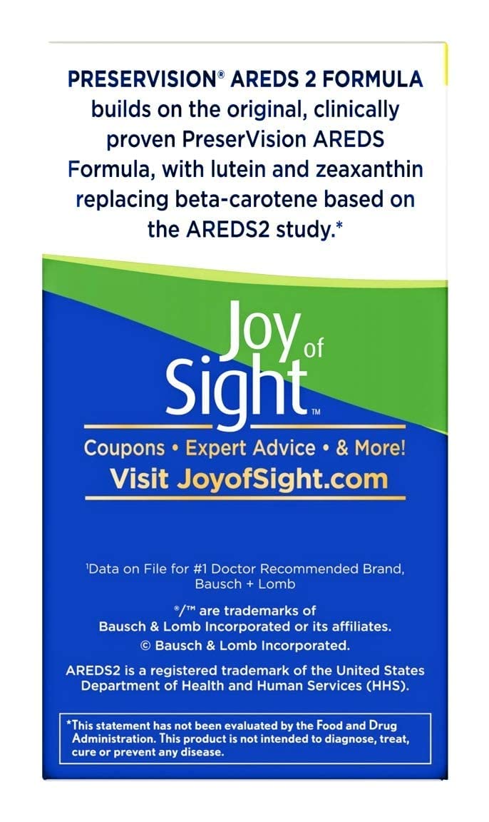 New PreserVision AREDS 2 Eye Vitamin & Mineral Supplement with Lutein and Zeaxanthin, Soft Gels, 210 Softgels (Pack of 1)