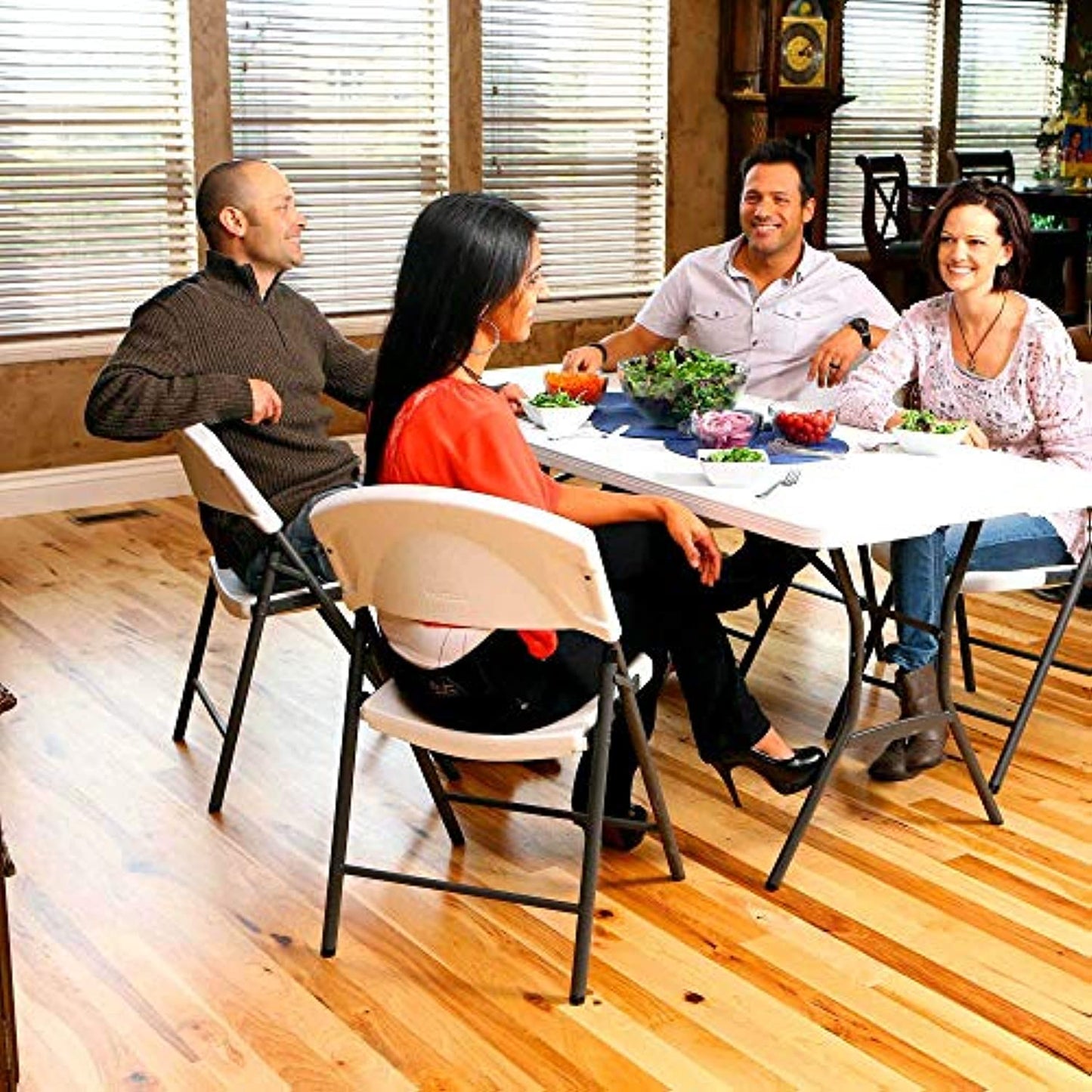 Lifetime Lightweight Indoor Outdoor Plastic Folding Chairs, White (8 Pack)