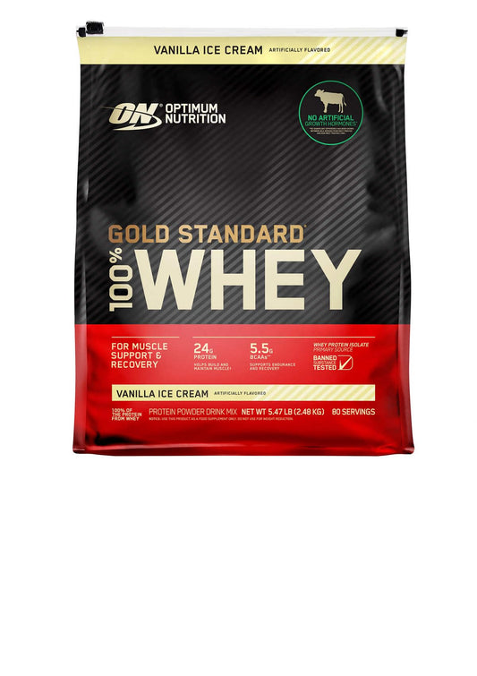 Optimum Nutrition Gold Standard 100% Whey Protein Vanilla Ice Cream, 80 Servings