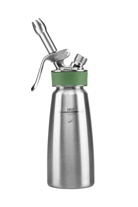 iSi North America Culinary Eco Series Green Whip for Whipped Cream, Foams and Plant-Based Toppings; 1 Pint, Stainless Steel