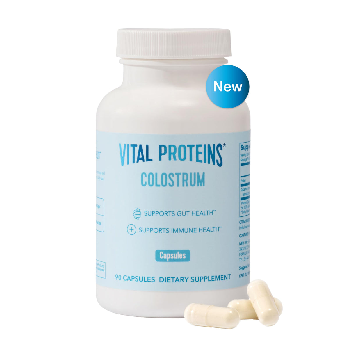 Vital Proteins Bovine Colostrum Supplement, 90 Capsules
