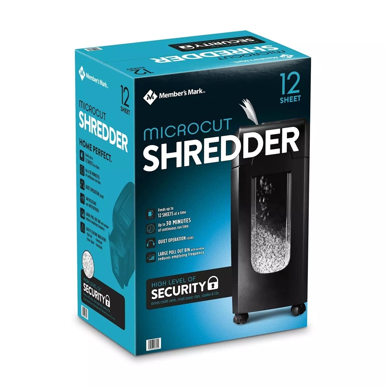 Member�s Mark 12-Sheet Micro-Cut Shredder, 4.49 Gallon Bin