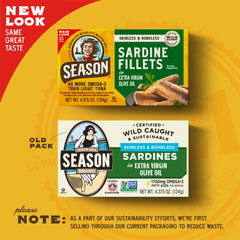 Season Sardine Fillets in Extra Virgin Olive Oil, 4.37 oz, 24-Pack