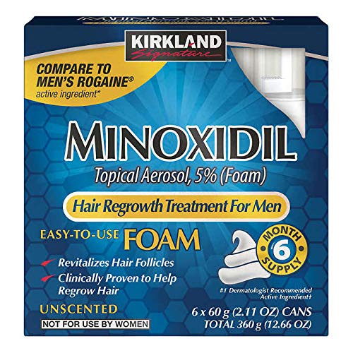 Kirkland Signature Hair Regrowth Minoxidil for Men, 2.11oz (6 Ct) (Pack of 2)