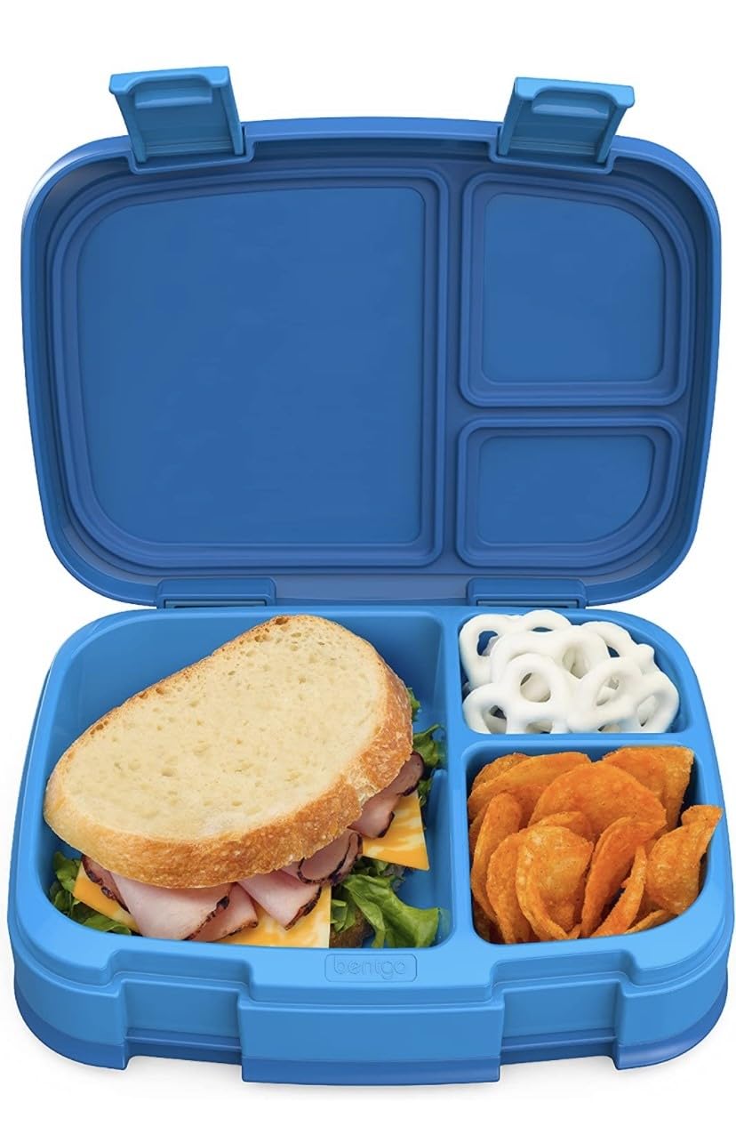 Bentgo Fresh (Blue/Green 2 PACK) - New & Improved Leak-Proof, Versatile 4-Compartment Bento-Style Lunch Box, QQC4999