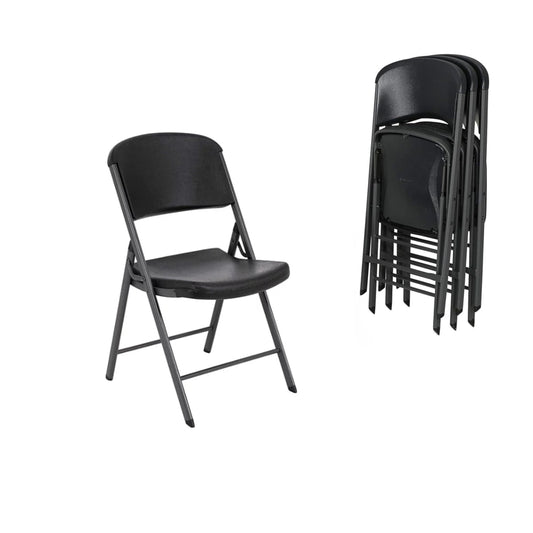 Lifetime 80187 Commercial Grade Folding Chair, 4 Pack, Black