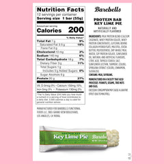Barebells Protein Bars Key Lime Pie - 12 bars, 20g High Protein Treats - White Chocolate Nutrition Bar with 1g Total Sugars - On-The-Go Breakfast or Post-Workout Snack