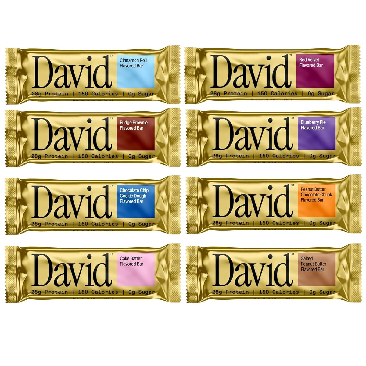 David Bars 28g High-Protein | Peanut Butter Chocolate Chunk (12ct)