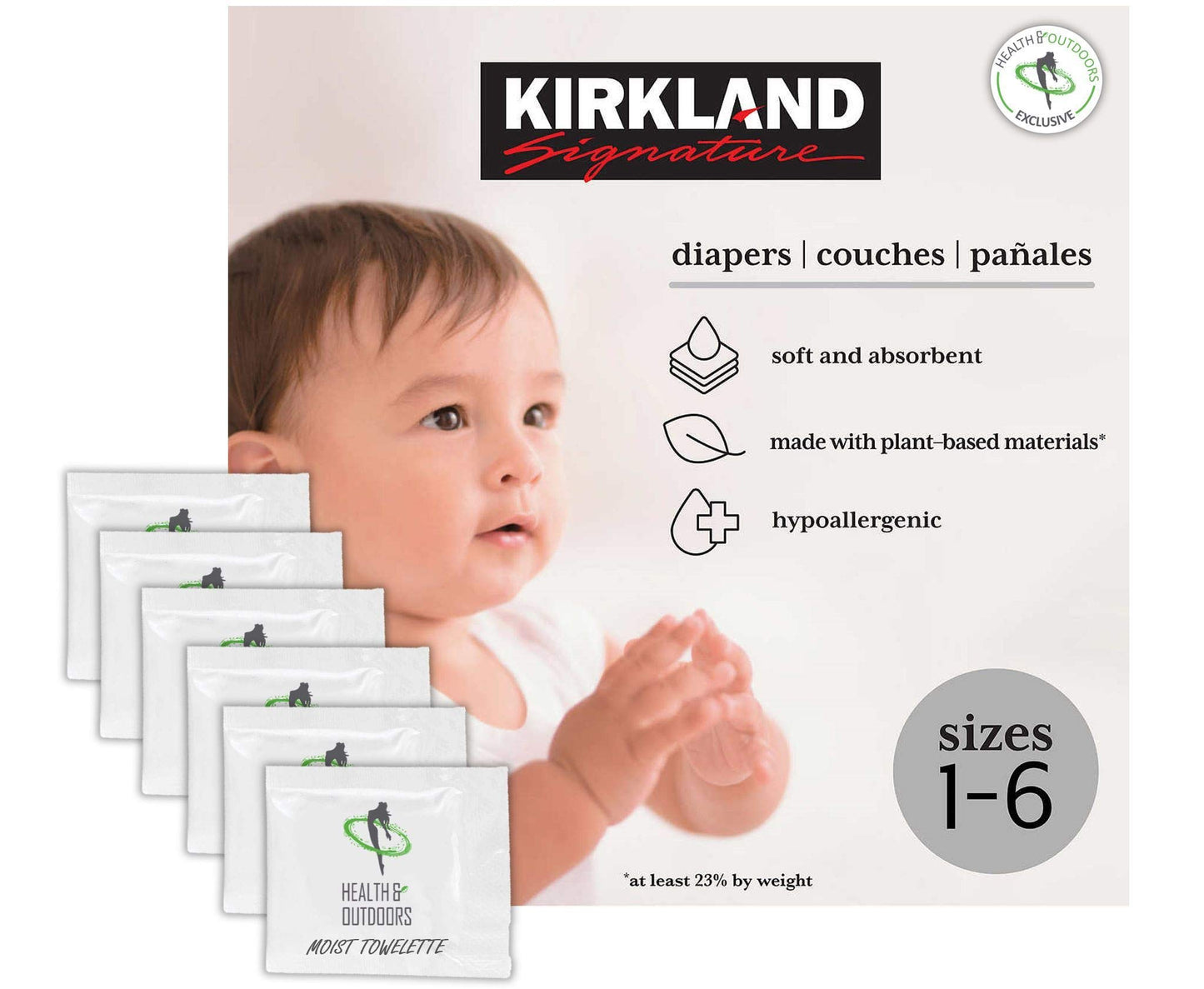Kirkland Signature Diapers Size 1 (Up to 14 Pounds) 192 Count W/ Exclusive