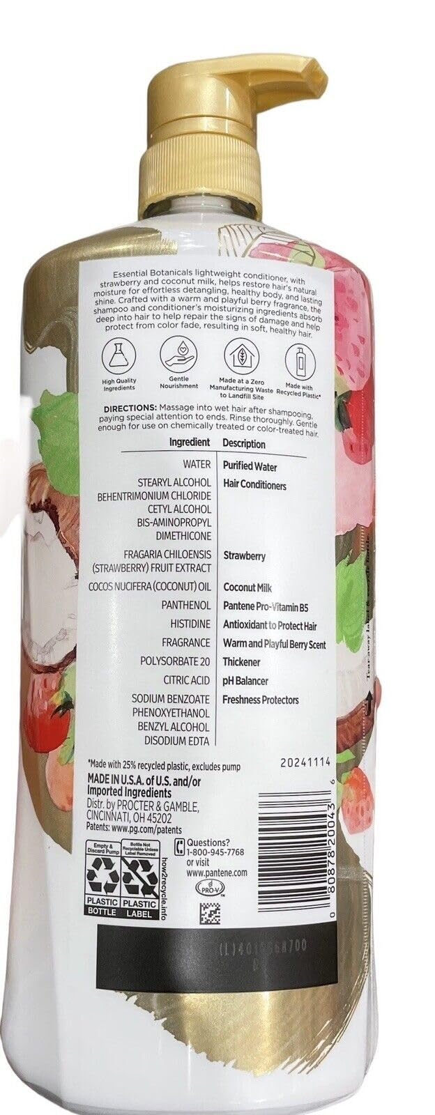 PANTENE ESSENTIAL BOTANICALS CONDITIONER 32.80Z