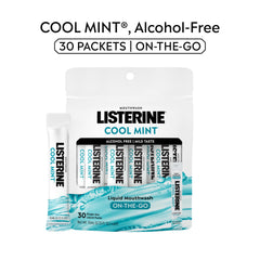 Listerine Alcohol Free Mouthwash Packets, Cool Mint, 0.33 fl. oz, 30 Pack