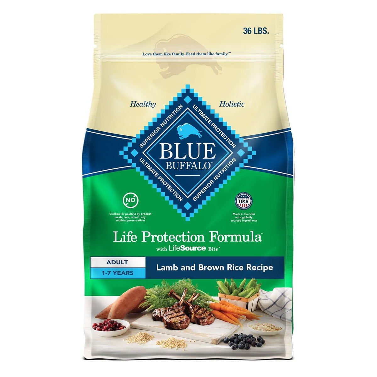 Natural Adult Lamb & Brown Rice Dry Dog Food by Blue Buffalo