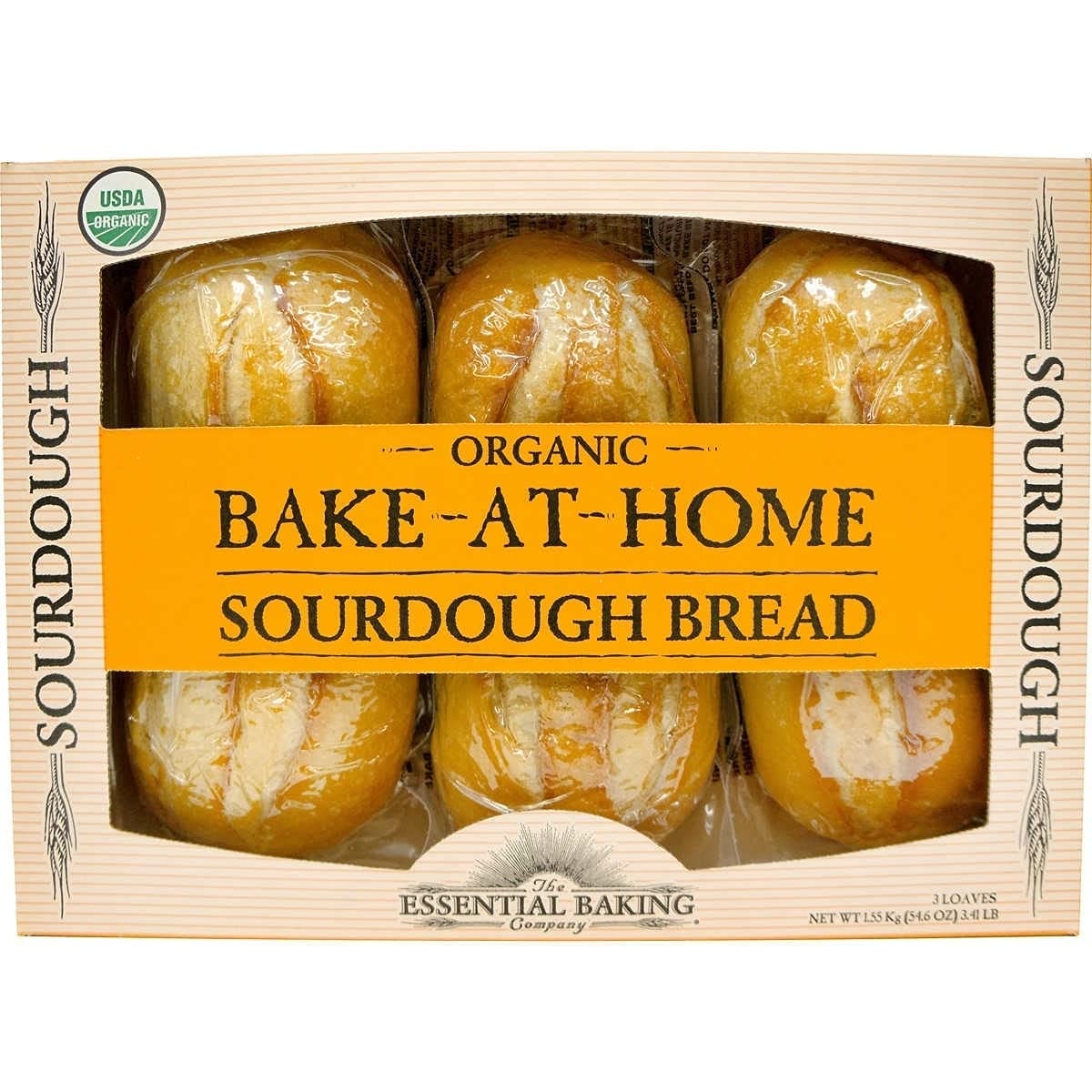Bake-At-Home Organic Sourdough 3 Loaves 54.6 Oz/1.55 Kg. - 3 pack