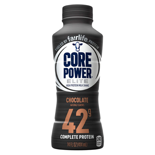 Core Power by fairlife Elite High Protein (42g) Milk Shake, 14 fl oz bottles, (Pack of 12) (Chocolate)