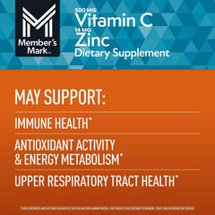 Member's Mark Vitamin C with Zinc Capsules, 400 Count