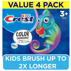 Crest Kid's Advanced Color Changing Toothpaste, Strawberry, 4.2 Ounce (4 Pack)