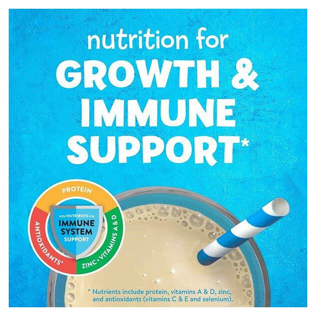 PediaSure Grow & Gain with Immune Support, Kids Protein Shake, 27 Vitamins and Minerals, 7g Protein, Helps Kids Catch Up On Growth, Non-GMO, Gluten-Free, Vanilla, 8 Fl Oz (Pack of 24)