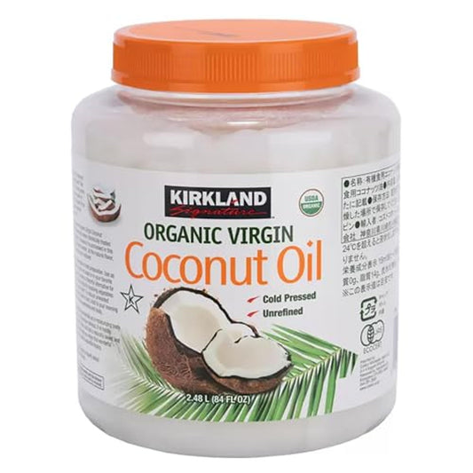 Aceite De Coco Orgánico Virgen Kirkland Signature 2.48 L - Coconut Aceite Para Cocinar Y Para el Cuidado Personal - Coconut Aceite con MCT - Coconut Aceite 100% Natural