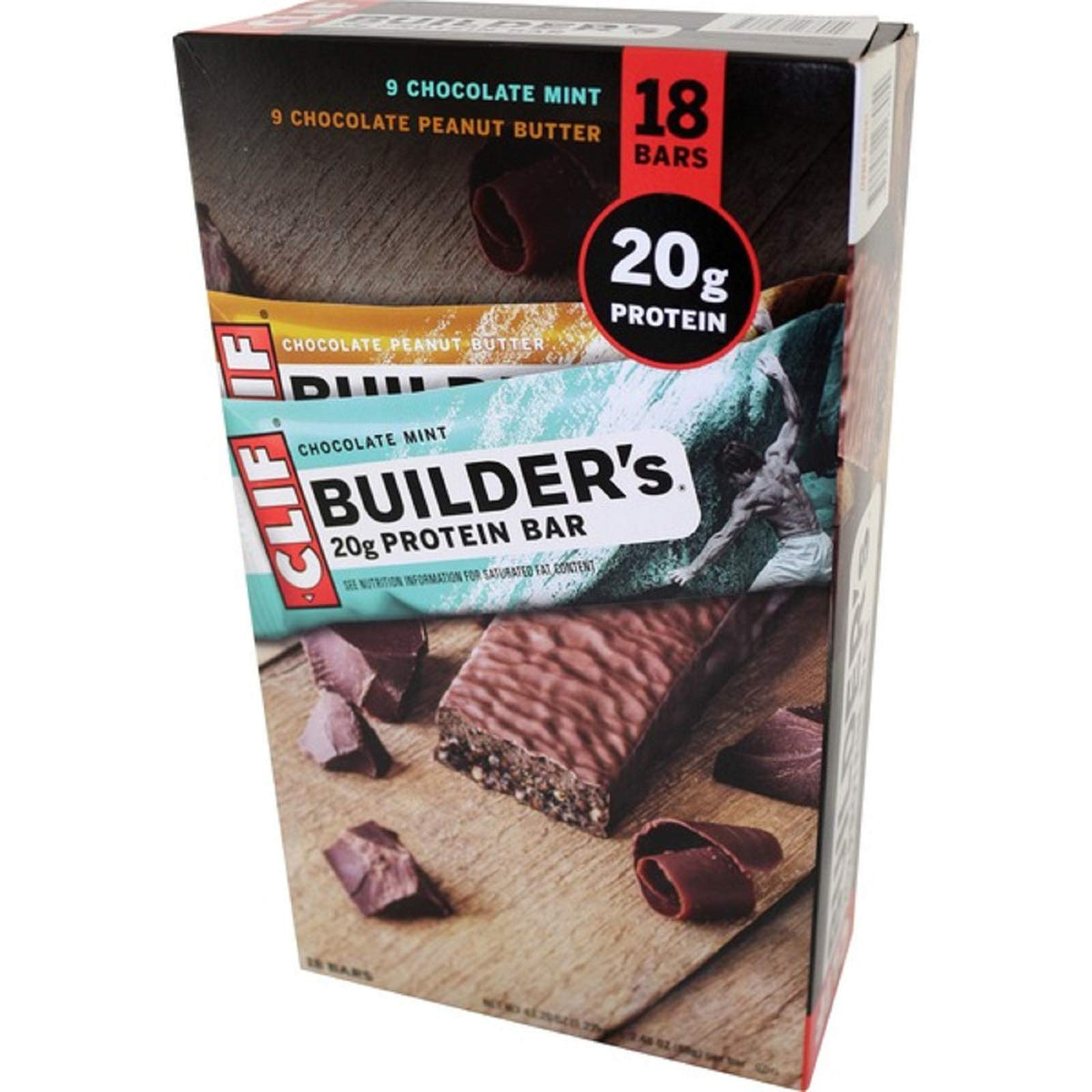 Clif Builder's Chocolate Protein Bar, 2.4 oz., 18 Bars/Box (220-00543)