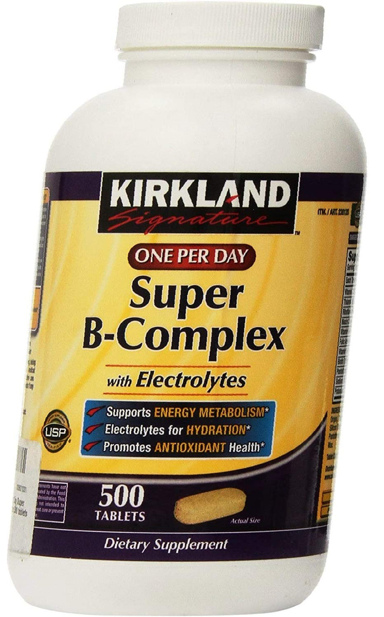 KIRKLAND SIGNATURE One Per Day Super B-Complex with Electrolytes, 1000 Count (Pack of 2)