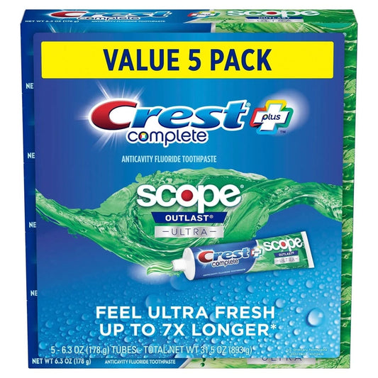 Crest Complete + Scope Outlast Ultra Toothpaste (6.3 oz, 5 pk.)