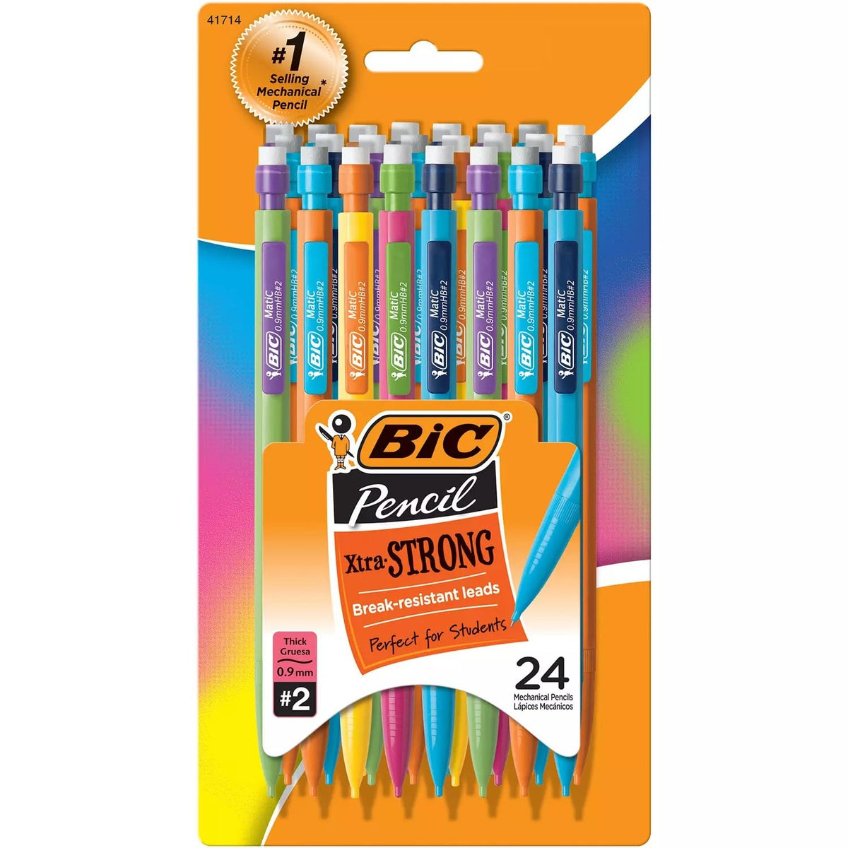 BIC America MPLWP241 Mechanical Pencils with Colorful Barrels, 0.9 mm, Assorted, 24/Pk