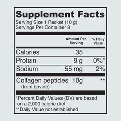 Vital Proteins Hydrolyzed Collagen Peptides Powder Supplement (Type I & III), 8ct Travel Packs (10g per Serving) - Dairy & Gluten Free, Unflavored