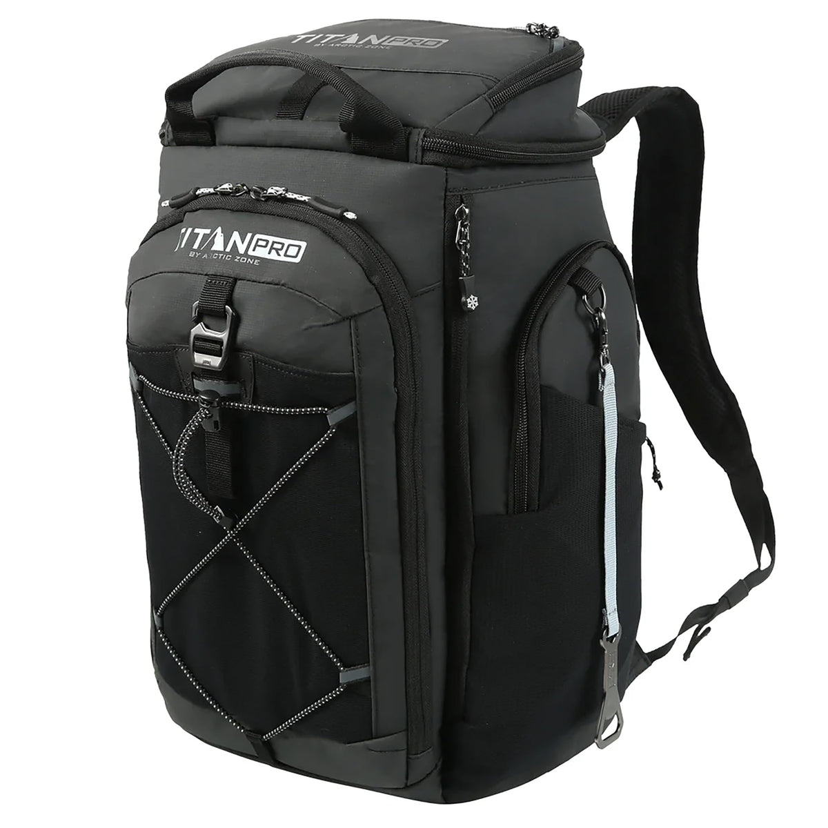 Titan PRO By ARCTIC ZONE Insulated Backpack Cooler with Ice Walls (Black-Black)