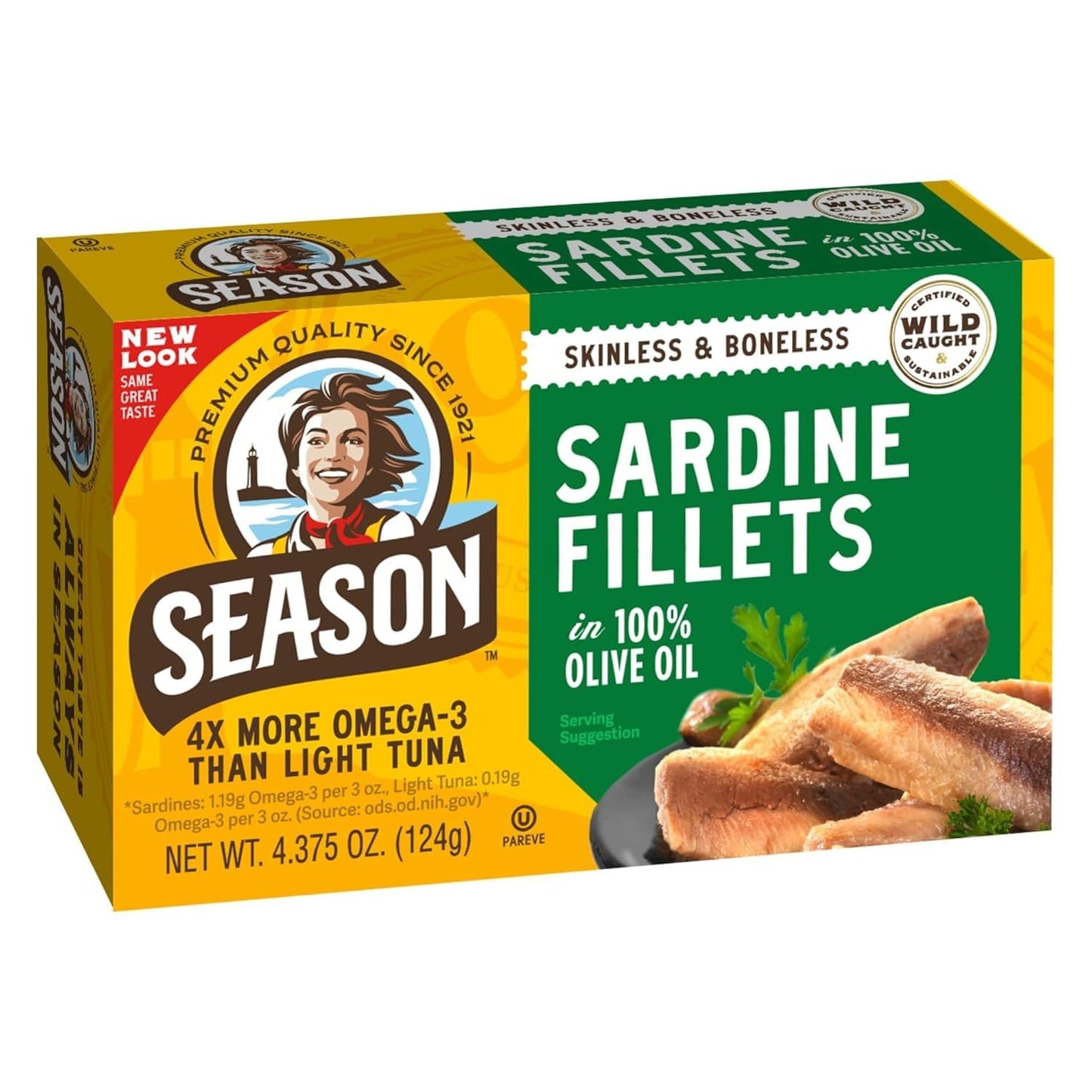Season 1 Sardines, Sknls/Bnls, Club, Pack Of 12, Size 4.375 Oz - No Artificial Ingredients Gmo Free