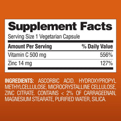 Member's Mark Vitamin C with Zinc Capsules, 400 Count