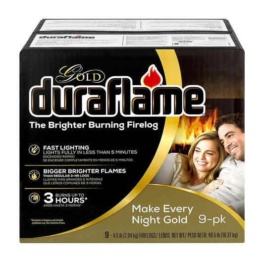 Duraflame Gold 4.5lb 3-hr Firelog (9-Pack) - Packaging May Vary