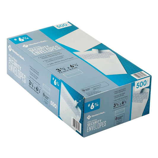 Member S Mark Security Envelope #6-3/4 (500 Ct.) Wholesale, Cheap, Discount, Bulk (1 - Pack)