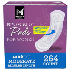 Member's Mark Total Protection Pads for Women, Moderate Regular, 264 Count