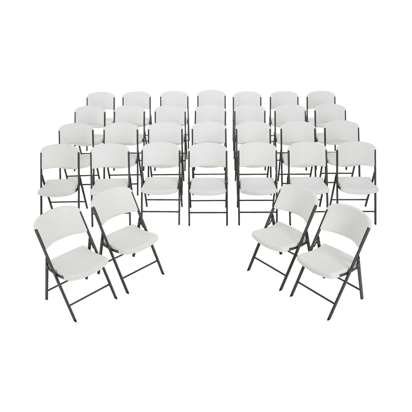 Lifetime Folding Chairs 2802 White Granite Color Plastic 32 Pack Durable Quality