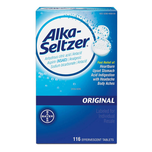 AlkaSeltzer Original Effervescent Antacid Tablets 116ct (6 Pack)