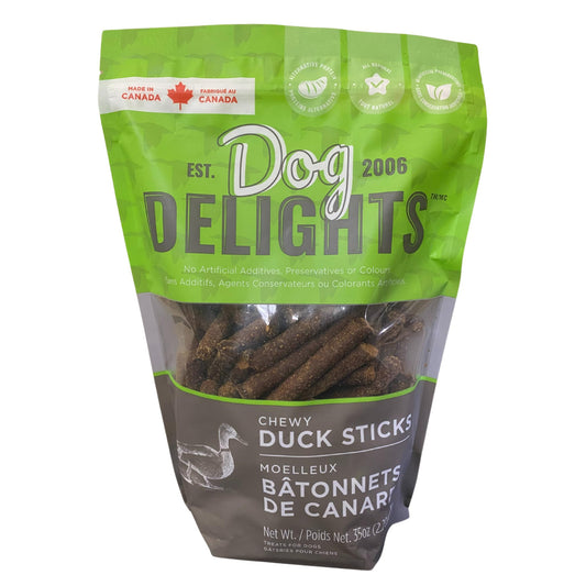 Dog Delights Chewy Duck Sticks Dog Treats - 1kg (2.2 lb) - Wholesome and Delicious Rewards for Your Furry Friend - Made in Canada