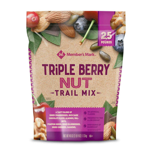 Member's Mark Triple Berry Nut Trail Mix 40 oz. (pack of 3) A1