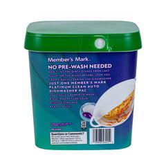 Member's Mark Platinum Clean Automatic Dishwasher Pacs, Fresh Clean, 110 Count