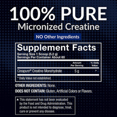 BodyTech Elite German Creatine with Creapure®, Creatine Monohydrate Powder for Strength, Size & Power, 5g per Serving, Unflavored, Gluten Free, 11.01 oz, 60 Servings