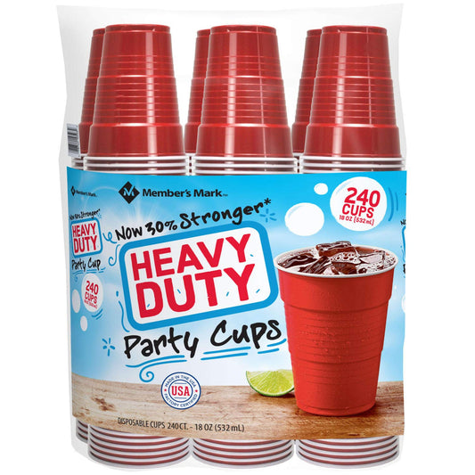 Member's Mark Heavy-Duty Red Cups (18 Ounce, 240 Count)