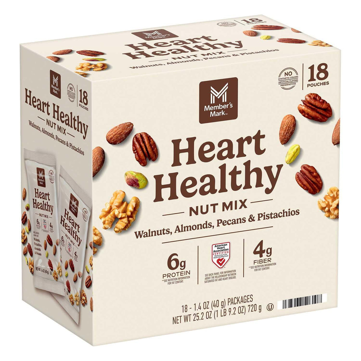 Member's Mark Heart Healthy Nut Mix Multipack, 1.4 Ounce (Pack of 18)