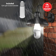 Energizer Smart 2K Light Bulb Security Camera, 1000 Lumens LED Light, 5G&2.4G Wi-Fi Outdoor Socket Camera, Pan Tilt Auto Tracking, (White, App Enabled Smart Detections)